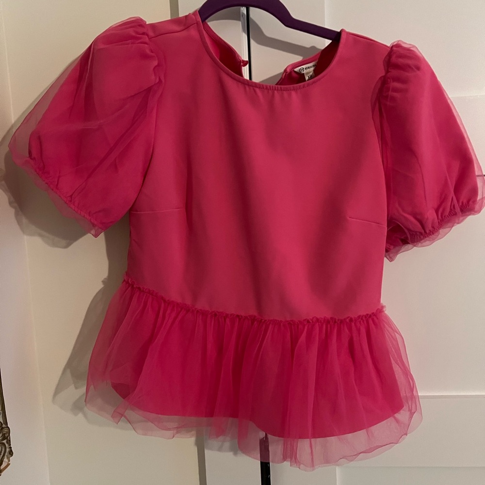 Pink peplum top